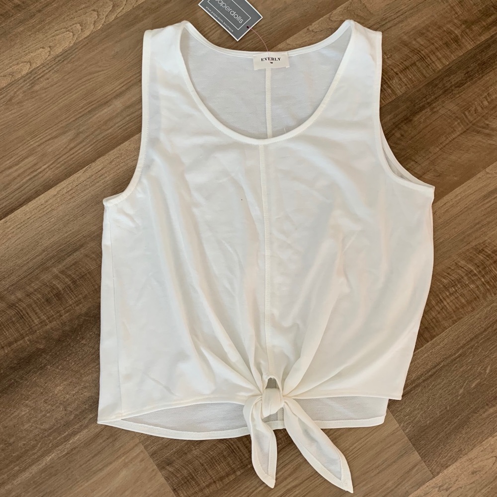Brand New Tie Up White Tank